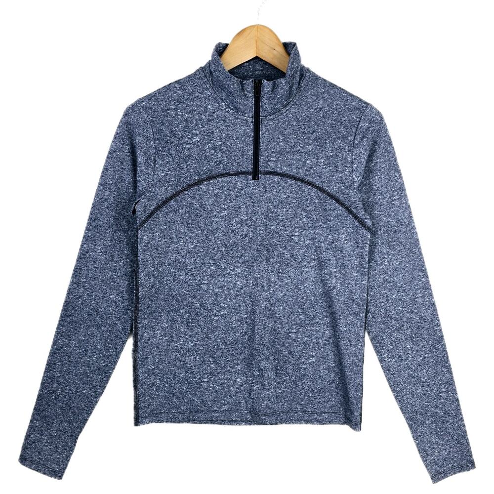 Victoria Secret Pink Mock Neck Sweatshirt Womens M Gray 1/4 Zip Activewear Gym